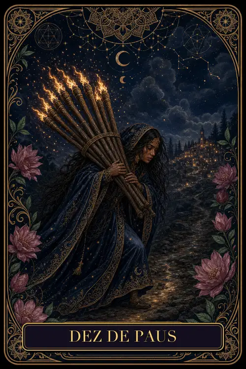 Ten of Wands card from the Bruxa's Deck