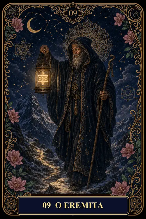 The Hermit card from the Bruxa's Deck
