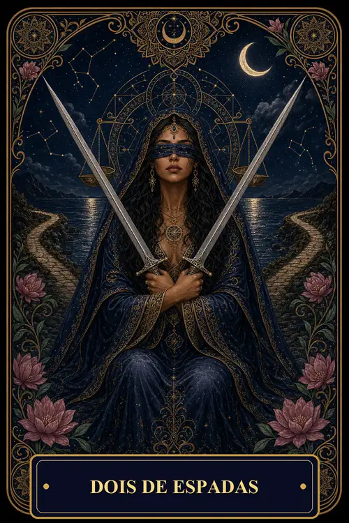 Two of Swords card from the Bruxa's Deck