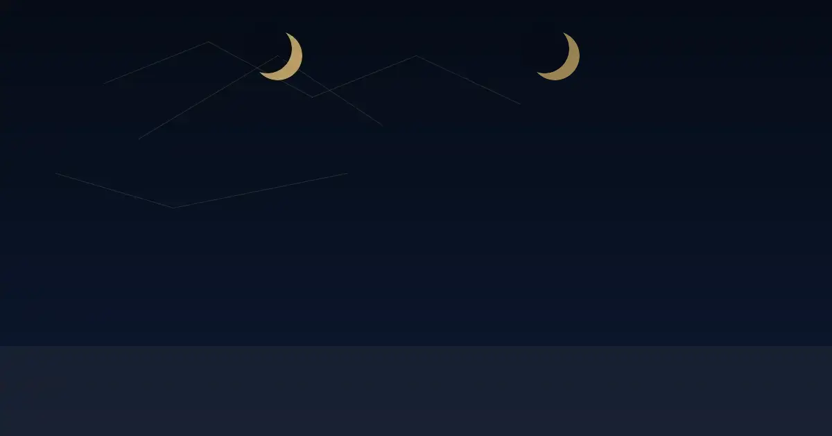 Two golden crescent moons side by side with constellations